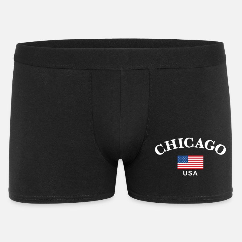 Chicago, USA - Männer Boxer Shorts - Schwarz