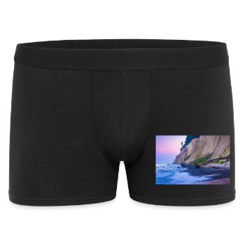 Chalk coast on the island of Rügen in the evening - Men's Boxer Shorts - black - Front