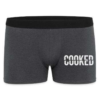 Glitch Schriftzug Cooked - Männer Boxer Shorts - Anthrazit - Vorne
