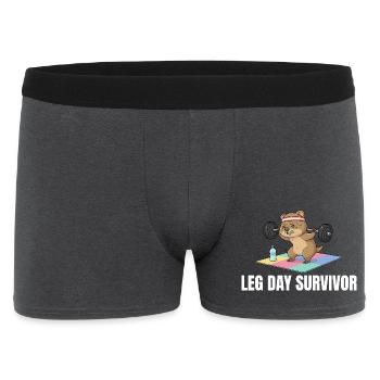 Leg Day Survivor Quokka Workout - Men's Boxer Shorts - charcoal grey - Front