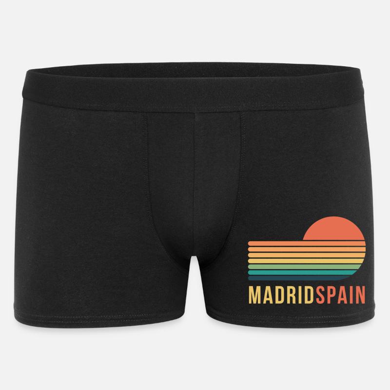 Madrid Spain Retro - Männer Boxer Shorts - Schwarz