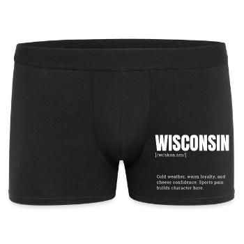 Wisconsin block font style - Men's Boxer Shorts - black - Front