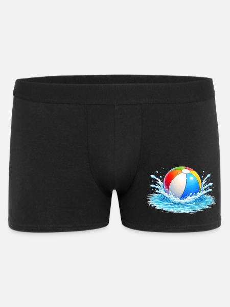 Bunter Wasserball im Meer  - Männer Boxer Shorts - Schwarz