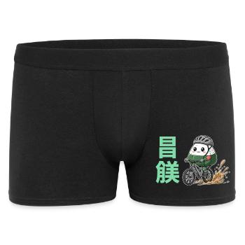Kawaii Onigiri Radfahrer-Schlammspritzer - Männer Boxer Shorts - Schwarz - Vorne