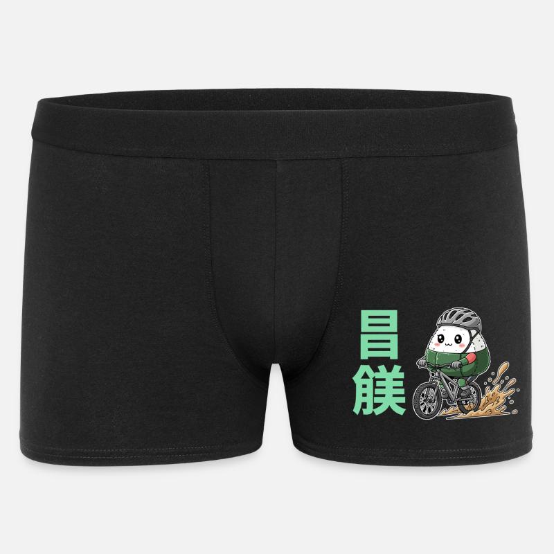 Kawaii Onigiri Radfahrer-Schlammspritzer - Männer Boxer Shorts - Schwarz