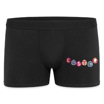 Osterbuchstaben auf bunten Eiern - Männer Boxer Shorts - Schwarz - Vorne