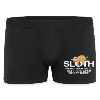 Sloth Hiking Team Lustiges Outdoor-Abenteuer - Männer Boxer Shorts - Schwarz - Vorne