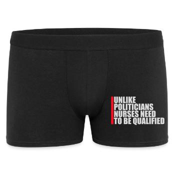 Contrairement aux politiciens, les infirmières doivent être qualifiées - Boxer Homme - noir - Devant