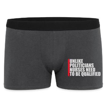 Unlike Politicians Nurses Need To Be Qualified - Men's Boxer Shorts - charcoal grey - Front
