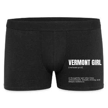 Vermont Girl: Authentisch & Beständig - Männer Boxer Shorts - Schwarz - Vorne