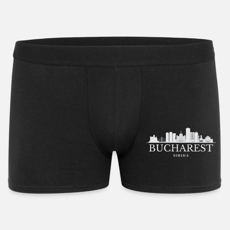 Silhouette de Bucarest, Roumanie de Bucarest - Boxer Homme - noir