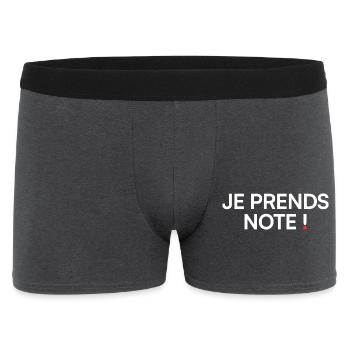 Je prends note humour réunion bureau - Boxer Homme - charbon - Devant