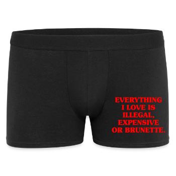 Tout ce que j’aime est illégal, cher ou brun - Boxer Homme - noir - Devant