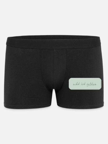 echt ist selten – minimalistische Typografie - Männer Boxer Shorts - Schwarz