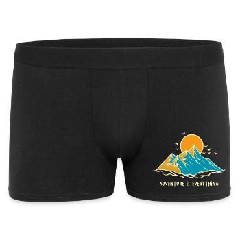 Abenteuer ist alles Shirt - Männer Boxer Shorts - Schwarz - Vorne