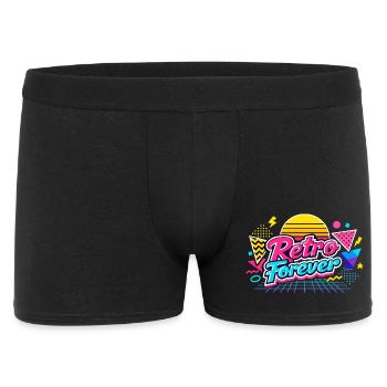 Retro Forever Neon 80er Vibe - Männer Boxer Shorts - Schwarz - Vorne