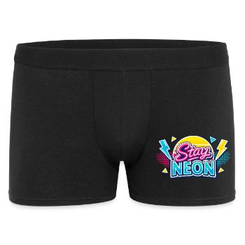 Stay Neon Retro Burst - Männer Boxer Shorts - Schwarz - Vorne