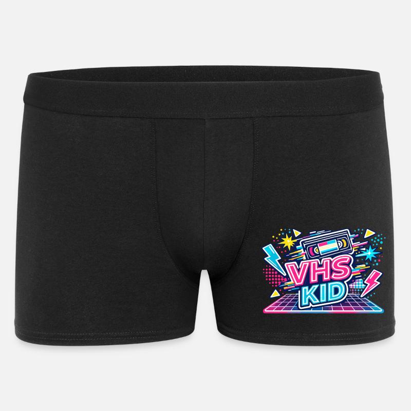 VHS KID Neon Retro - Männer Boxer Shorts - Schwarz