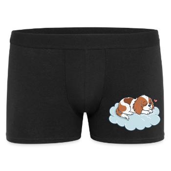 Chiot rêveur sur nuage pastel - Boxer Homme - noir - Devant