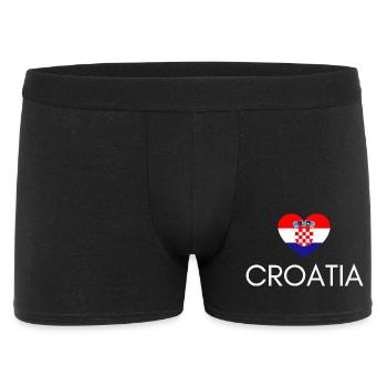 Cœur avec drapeau croate, j’aime la Croatie - Boxer Homme - noir - Devant