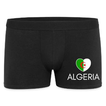 Heart with Algeria flag, I love Algeria - Men's Boxer Shorts - black - Front