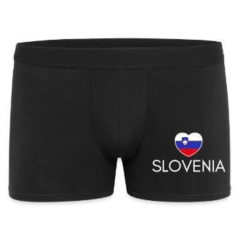 Cœur avec le drapeau slovène, j’aime la Slovénie - Boxer Homme - noir - Devant