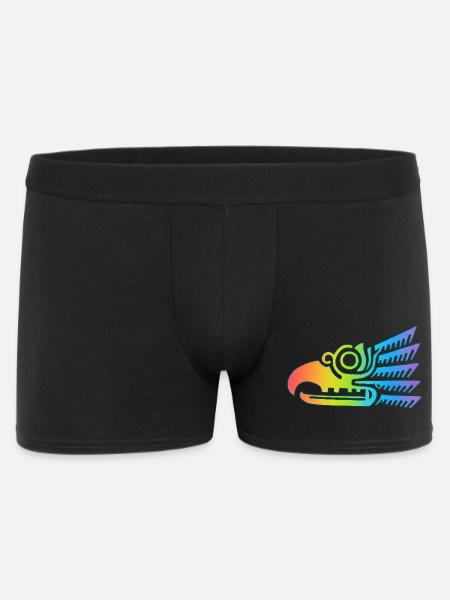 Mehrfarbiger Stammesvogelkopf - Männer Boxer Shorts - Schwarz