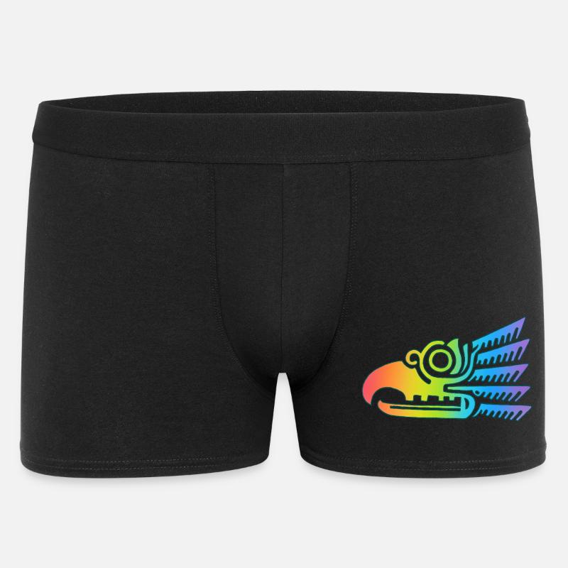 Mehrfarbiger Stammesvogelkopf - Männer Boxer Shorts - Schwarz