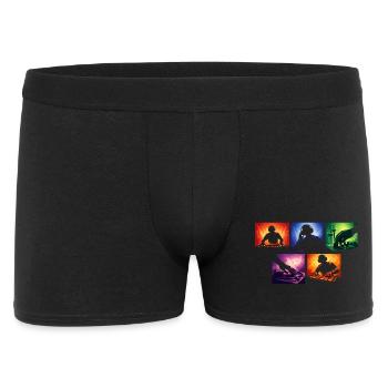 Licht-Silhouetten DJ-Set Collage - Männer Boxer Shorts - Schwarz - Vorne