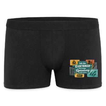 Elektriker: Spannung ins Leben - Männer Boxer Shorts - Schwarz - Vorne
