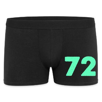 Neon Zahl 72 Mint Grafik - Männer Boxer Shorts - Schwarz - Vorne