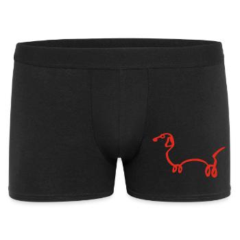 Chien saucisse rouge minimaliste - Boxer Homme - noir - Devant