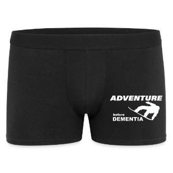 SNOWBOARD ADVENTURE - Männer Boxer Shorts - Schwarz - Vorne