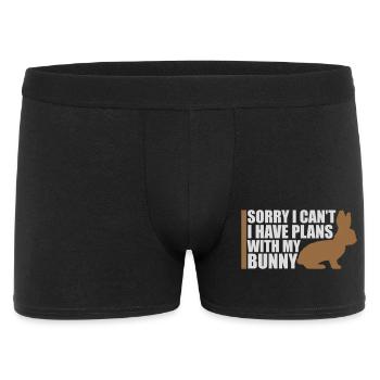 Sorry I Can't I Have Plans With My Bunny Hase Logo - Men's Boxer Shorts - black - Front