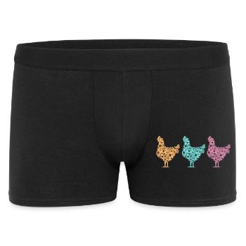 Chicken Fans - Rooster - Rooster - Flower Chicken - Organic - Men's Boxer Shorts - black - Front
