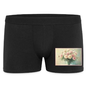 Zartes Pastell-Blumenbouquet - Männer Boxer Shorts - Schwarz - Vorne