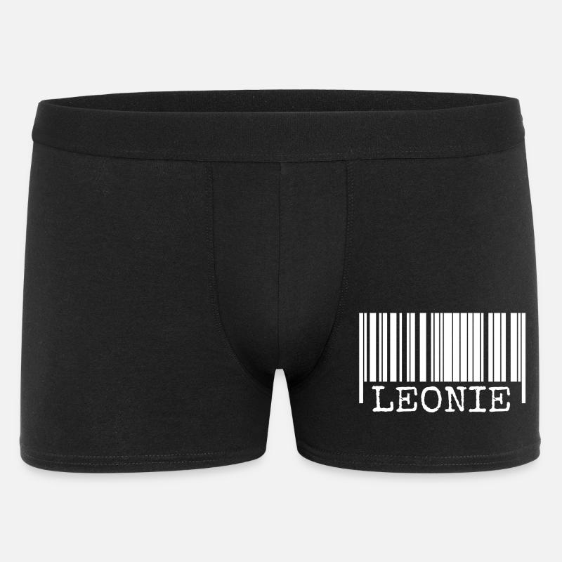 Leonie als Strichcode - Männer Boxer Shorts - Schwarz