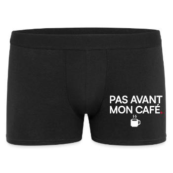 PAS AVANT MON CAFÉ | Humour café - Boxer Homme - noir - Devant