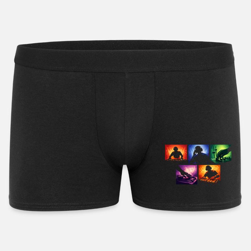 Schallwellen DJ-Set Farbexplosion - Männer Boxer Shorts - Schwarz