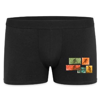 Cycling Mosaic: Bicycle Silhouettes - Men's Boxer Shorts - black - Front
