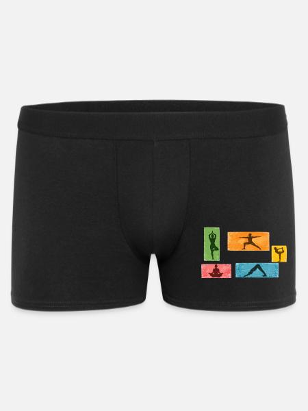 Bunte Yoga Silhouetten - Männer Boxer Shorts - Schwarz
