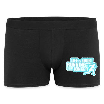 Life Is Short Running Makes It Seem Longer Funny - Men's Boxer Shorts - black - Front