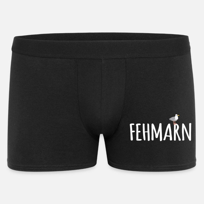 Fehmarn Möwe - Männer Boxer Shorts - Schwarz
