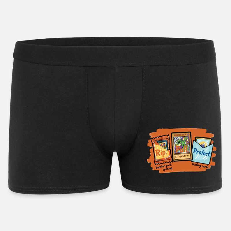 Apertura del pacchetto booster di carte collezionabili Rip Pull Protect - Boxer da uomo - nero