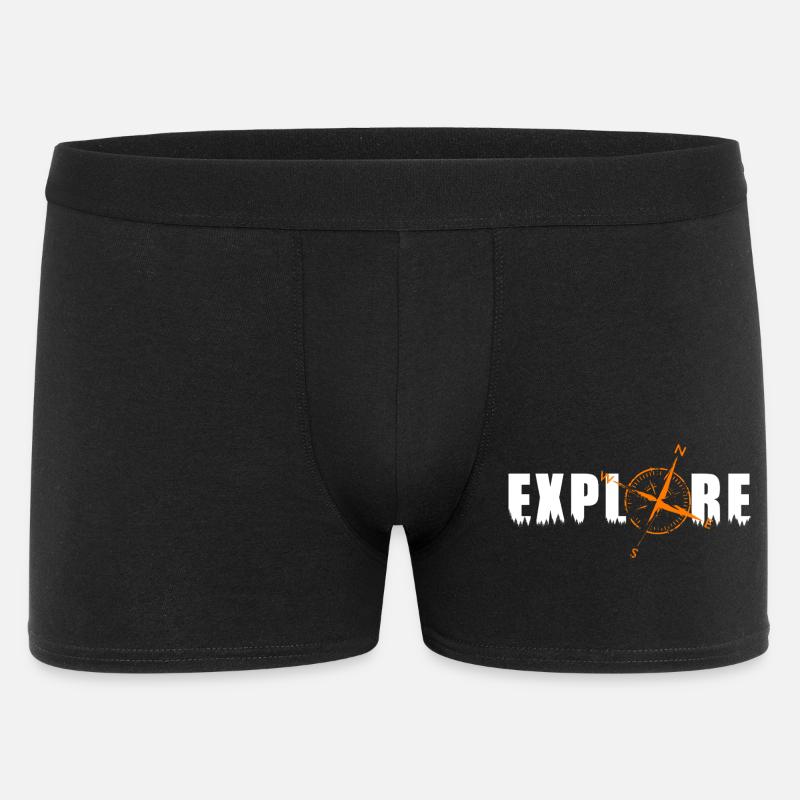 Explore Motiv mit einem Kompass - Männer Boxer Shorts - Schwarz