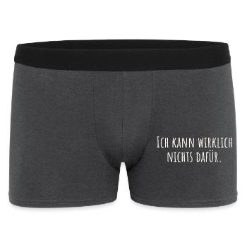 Ich kann wirklich nichts dafür - Männer Boxer Shorts - Anthrazit - Vorne