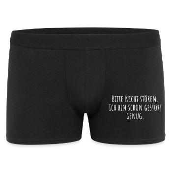 Bitte nicht stören. Ich bin schon gestört genug. - Men's Boxer Shorts - black - Front