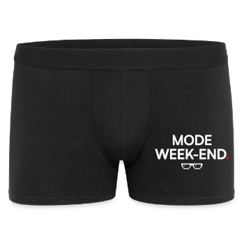 WOCHENENDMODUS | Humor, Entspannung - Männer Boxer Shorts - Schwarz - Vorne
