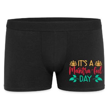 Yoga It ́s A Mantra-ful Day Funny Yoga - Men's Boxer Shorts - black - Front