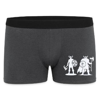Duo viking : Bouclier et Hachette dans l’ombre - Boxer Homme - charbon - Devant